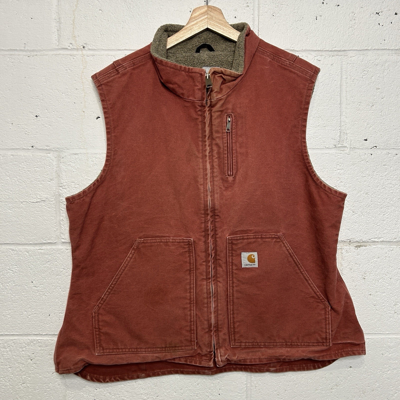 Vintage Y2k Carhartt Sherpa-Lined Vest “Rose Pink” Wv001 Vrs